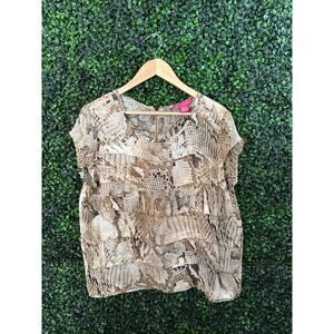 Sunny Leigh, Snake Print Sleeveless Thin Blouse, Women’s Size XL